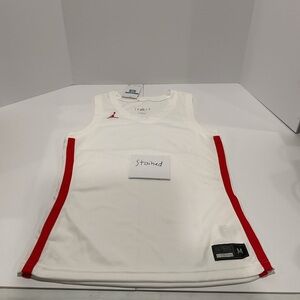 Jordan Women’s Basketball Tank Jersey White Red Size M NWT Stained FQ3737-100